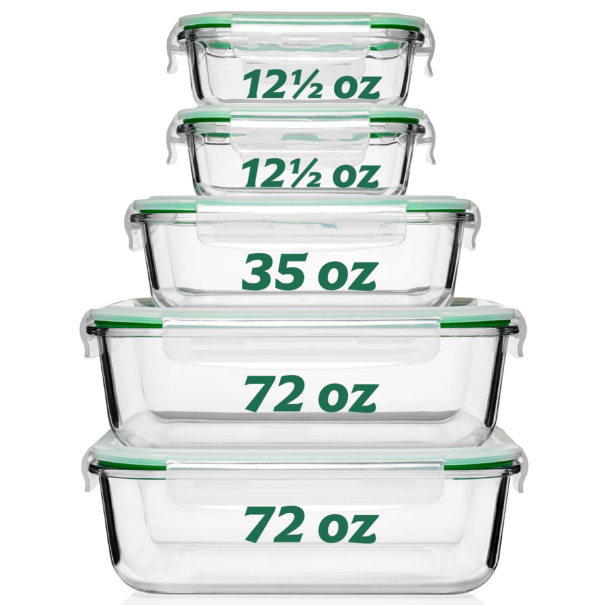 Fusion Gourmet contenedor vidrio 72oz 2 unidades: almacenamiento práctico de porciones grandes.