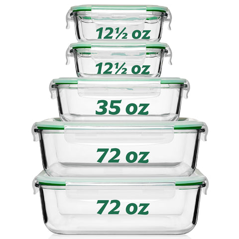 Fusion Gourmet contenedor vidrio 72oz 2 unidades: almacenamiento práctico de porciones grandes.