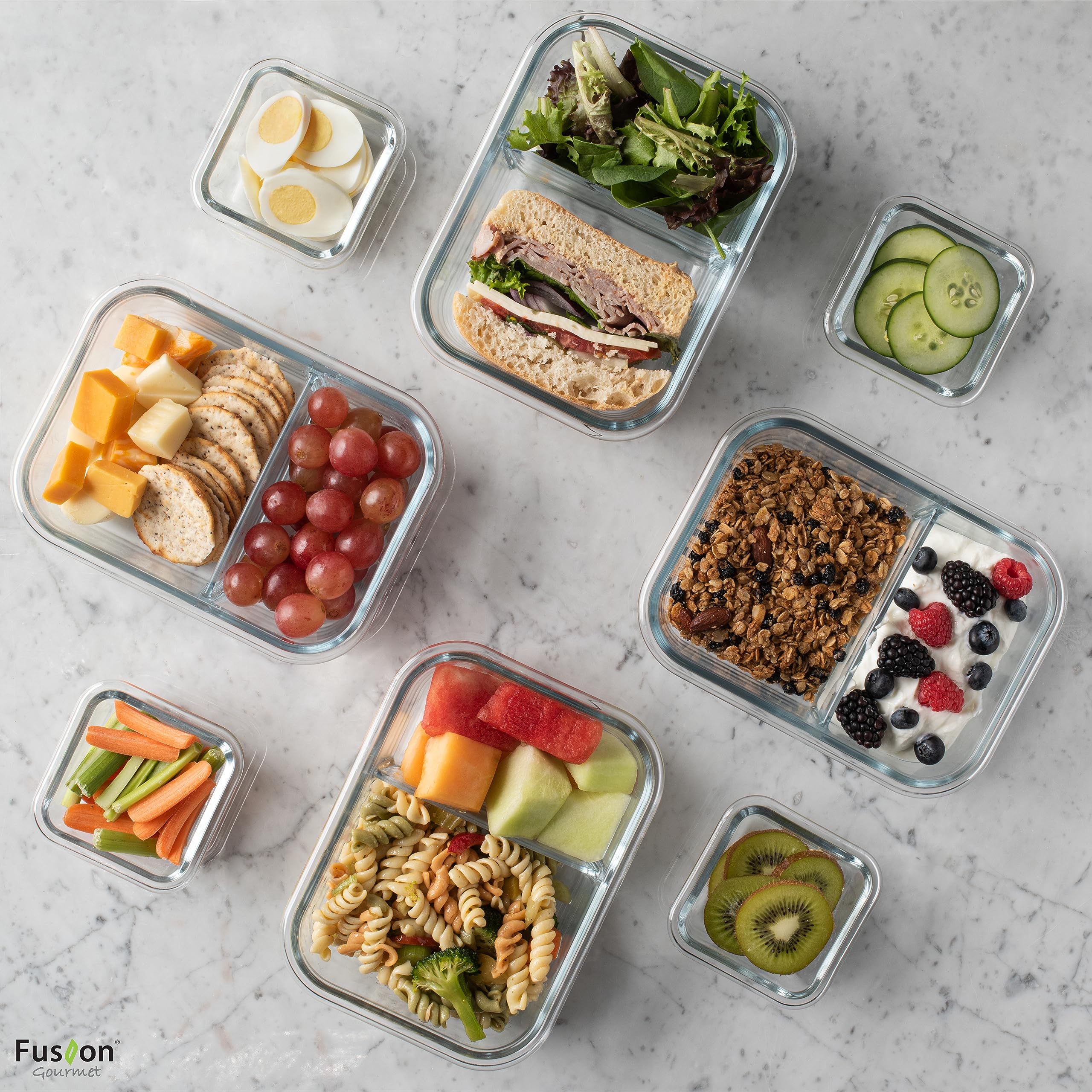 Fusion Gourmet: diseño apilable para optimizar el almacenamiento.