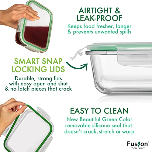 Fusion Gourmet: juego de 8 recipientes con tapas, ideal para porciones.