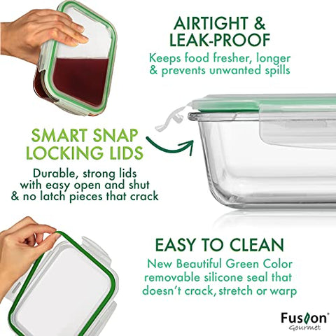 Fusion Gourmet: juego de 8 recipientes con tapas, ideal para porciones.