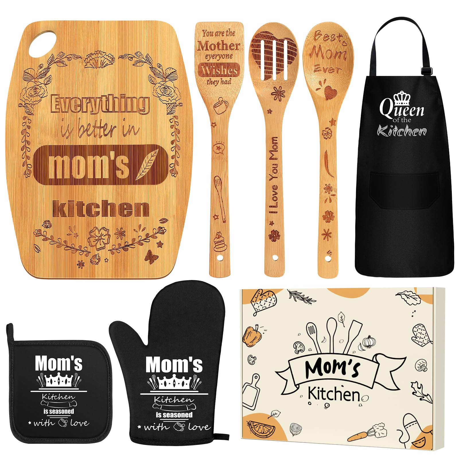 Futricy tabla de cortar de bambú, regalo perfecto para mamá, ideal para picar verduras