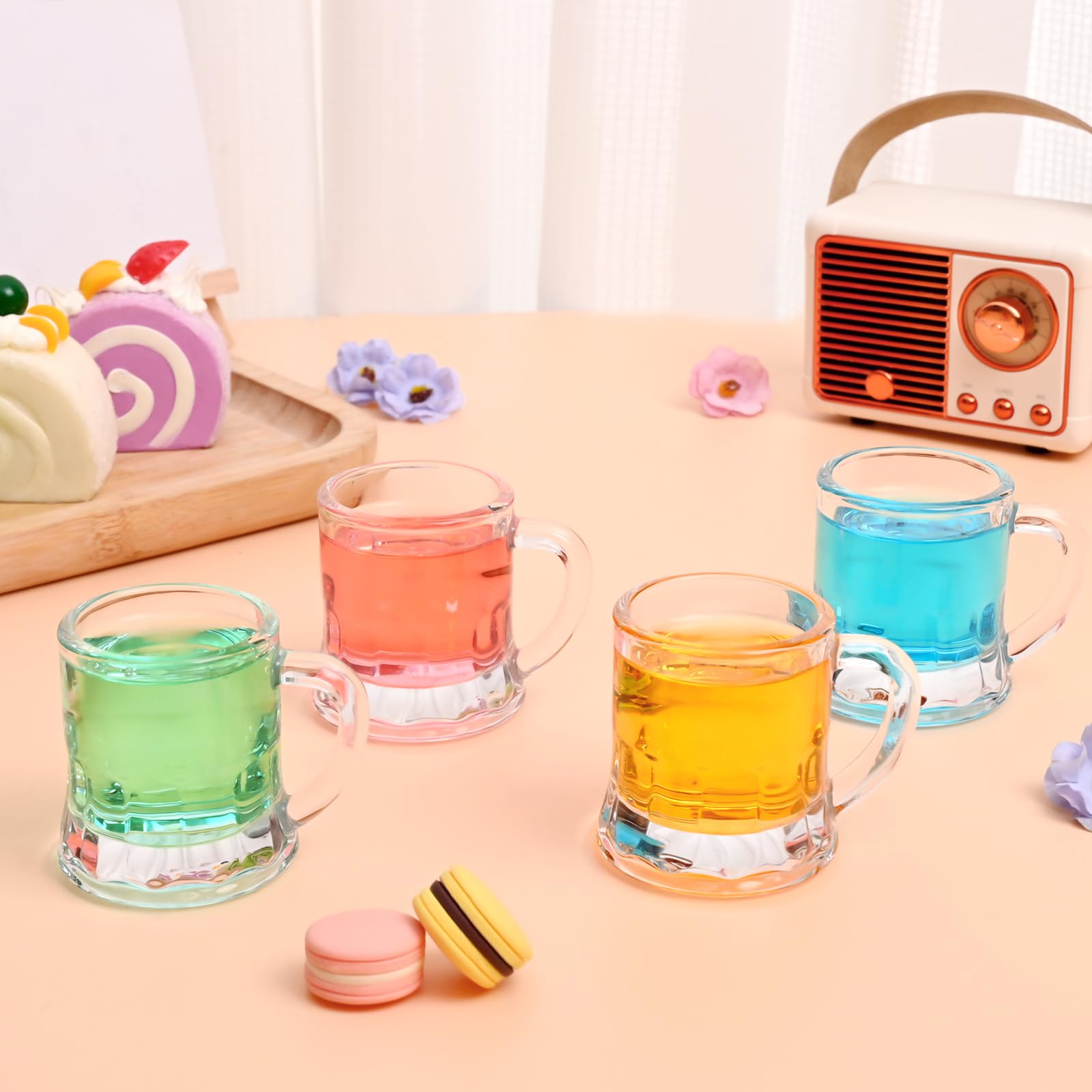 Base pesada del vaso mini de Futtumy para mayor estabilidad.