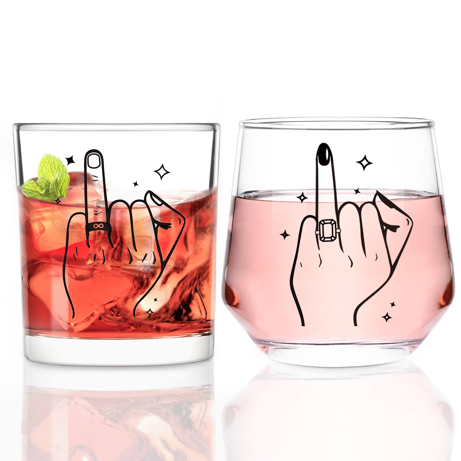 Copas Futtumy para pareja con diseño de anillo, ideal para brindar