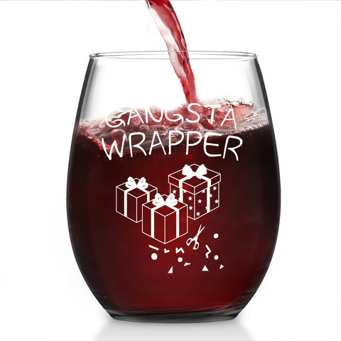 Copa de vino Futtumy 15 oz con diseños variados, ideal para reuniones navideñas