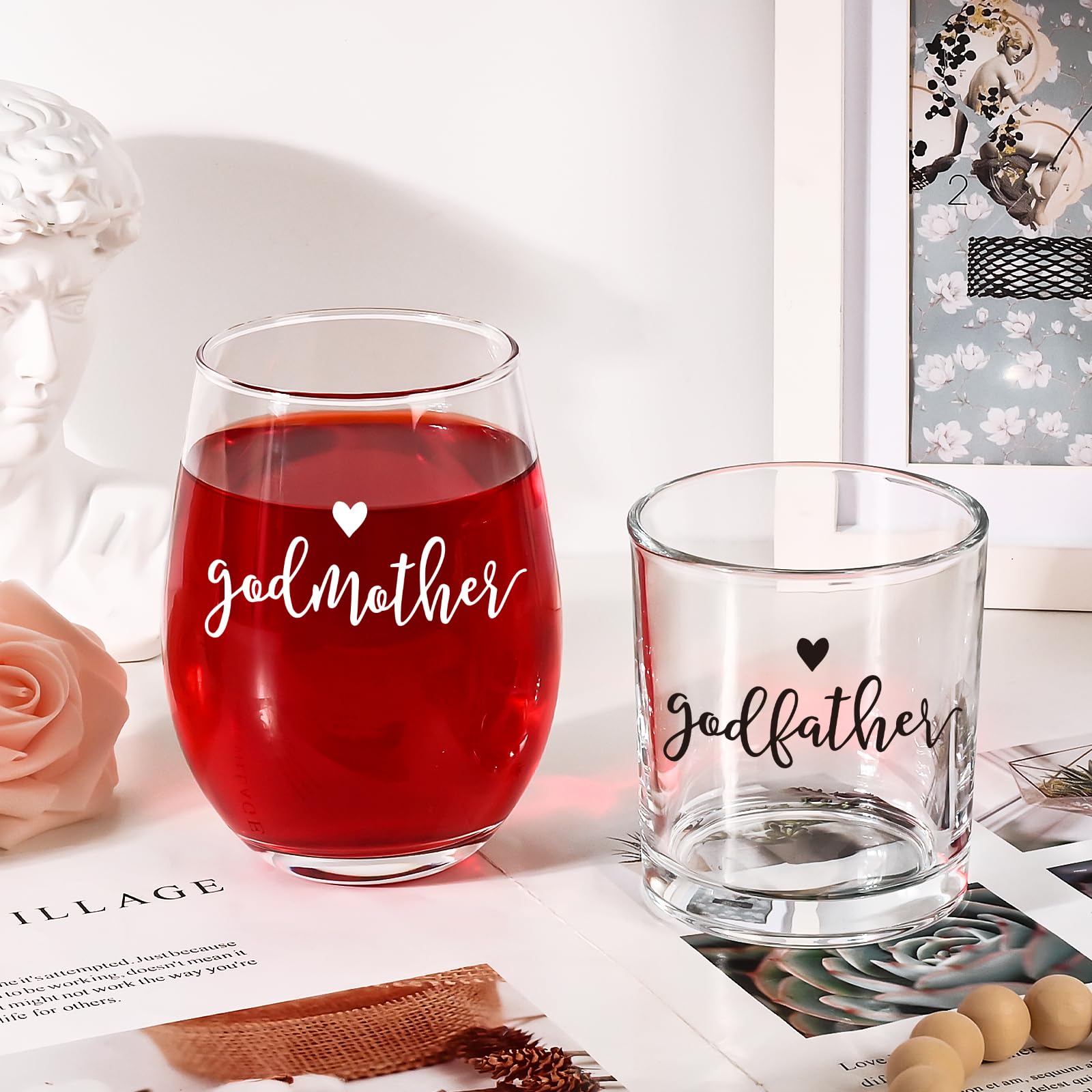 Copa sin tallo Futtumy para madrina, perfecto para celebraciones elegantes