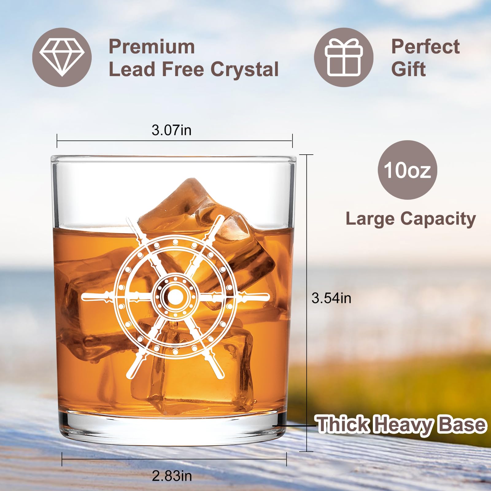 Vaso Futtumy con timón, regalo único para capitanes.