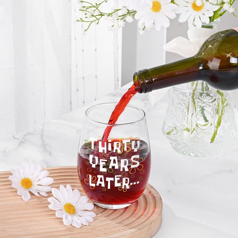 Vaso de vino cristal Futtumy 17oz con agarre cómodo.