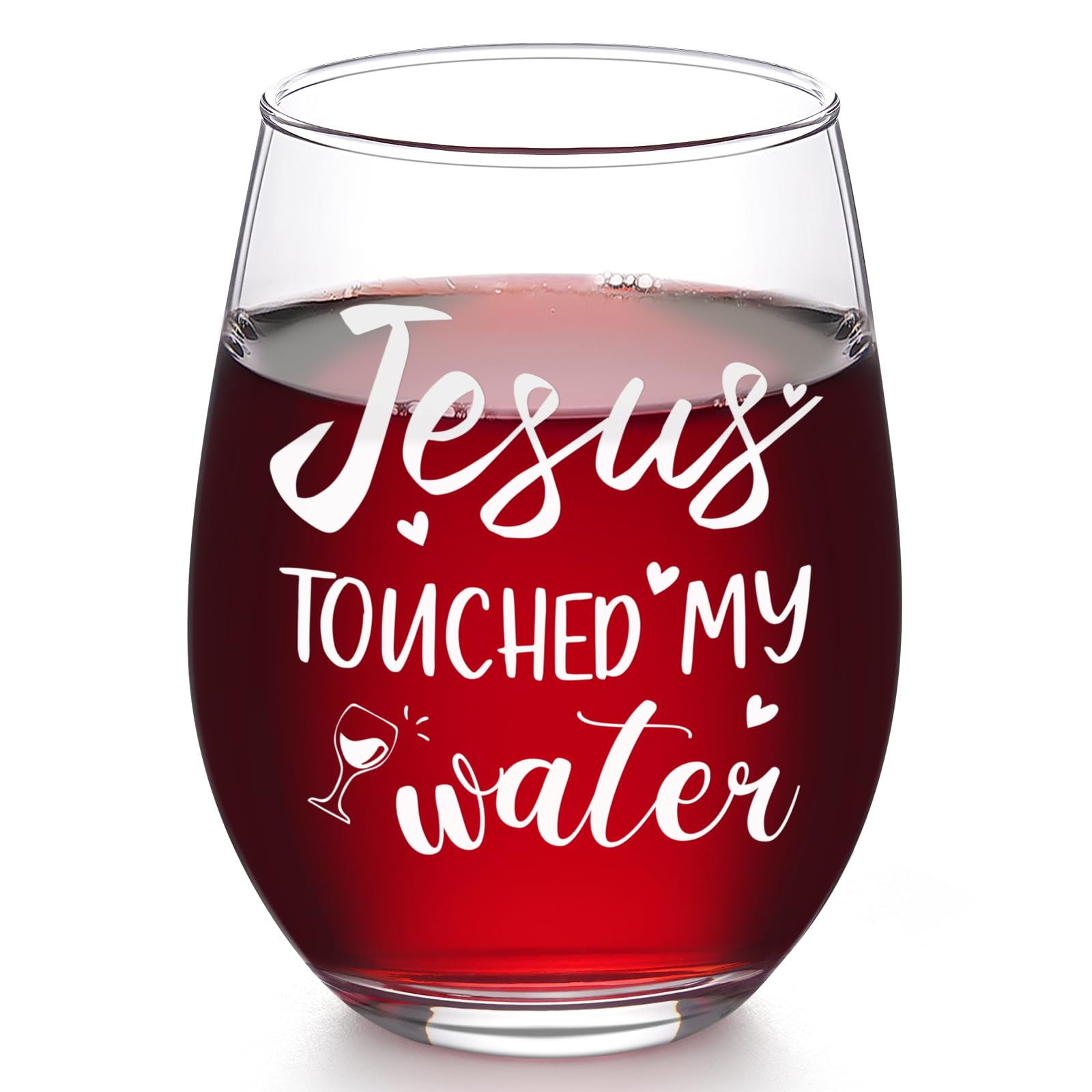 Vaso Futtumy Jesús Tocó Mi Agua de 17 onzas, ideal para degustar vino