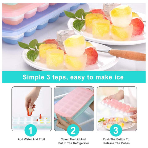 Fuukou bandeja hielo apilable con tapa removible, ahorro de espacio