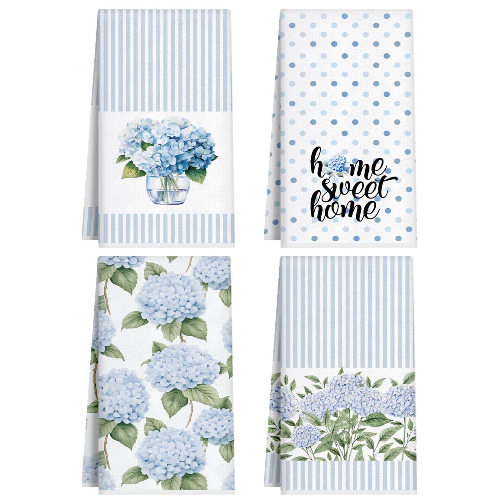 FuWeave: toallas de cocina con hortensias azules, excelente absorción para secar