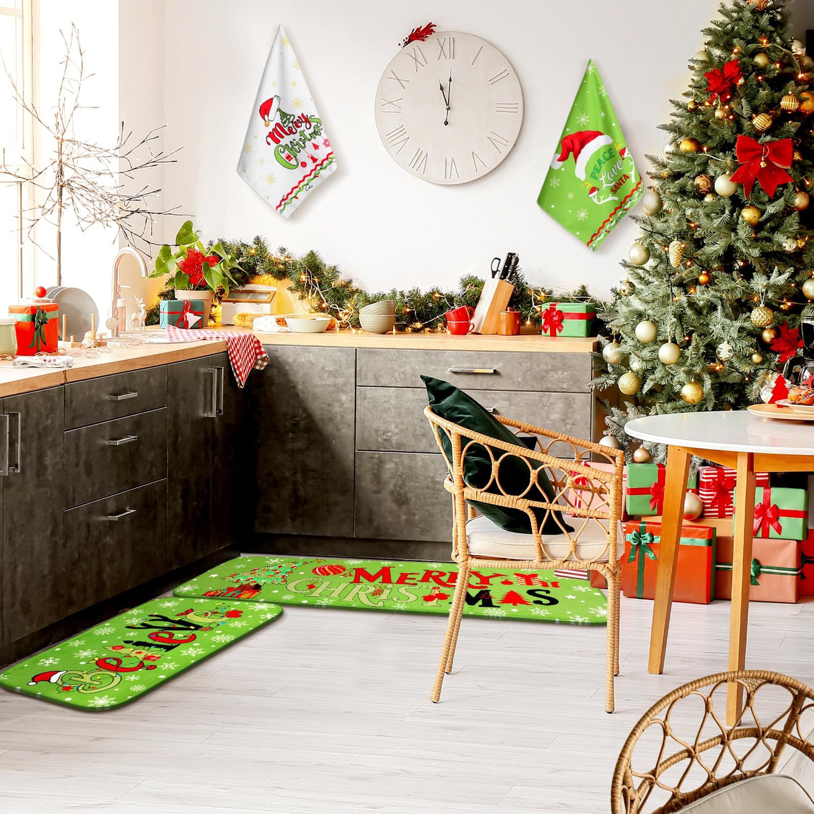 FuWeave Navidad conjunto cocina, decorativo y práctico para interiores y exteriores.