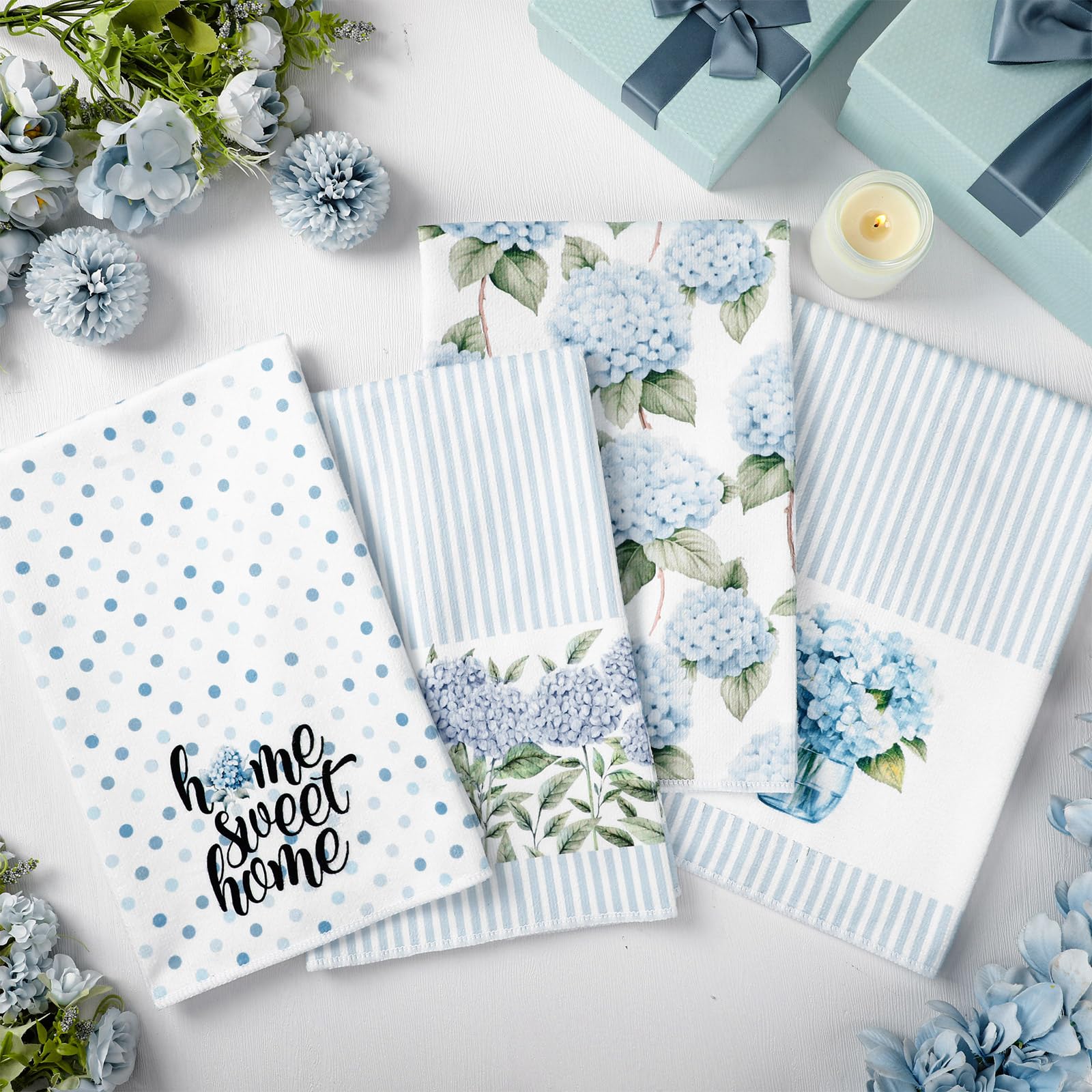 FuWeave: estilo floral de primavera con hortensias azules para hogar