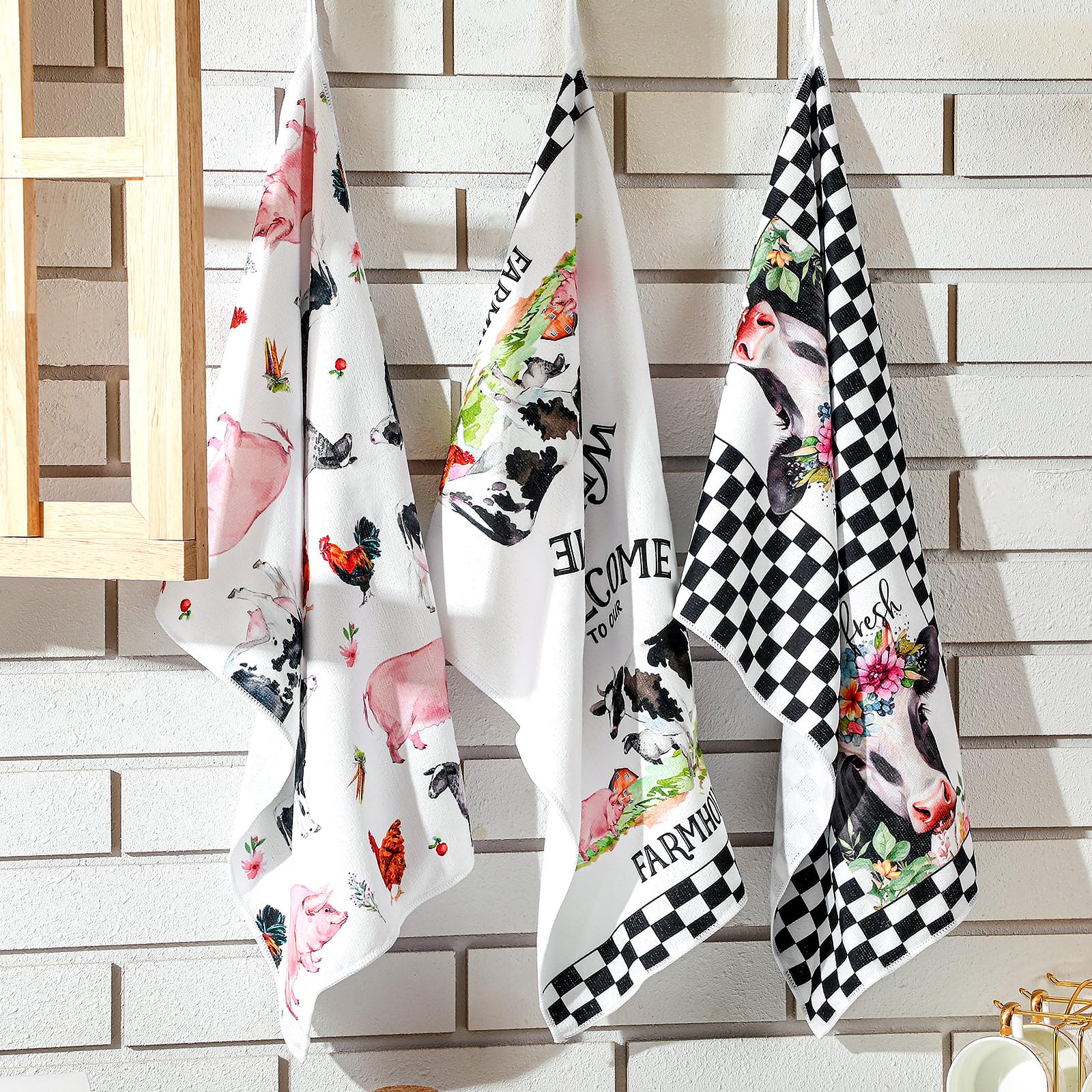 FuWeave toallas de cocina con diseño de gallo, útil para secar y decorar