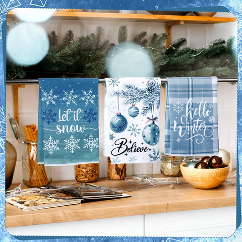 FuWeave: toallas de invierno con diseños de nieve, ideal para decoración festiva