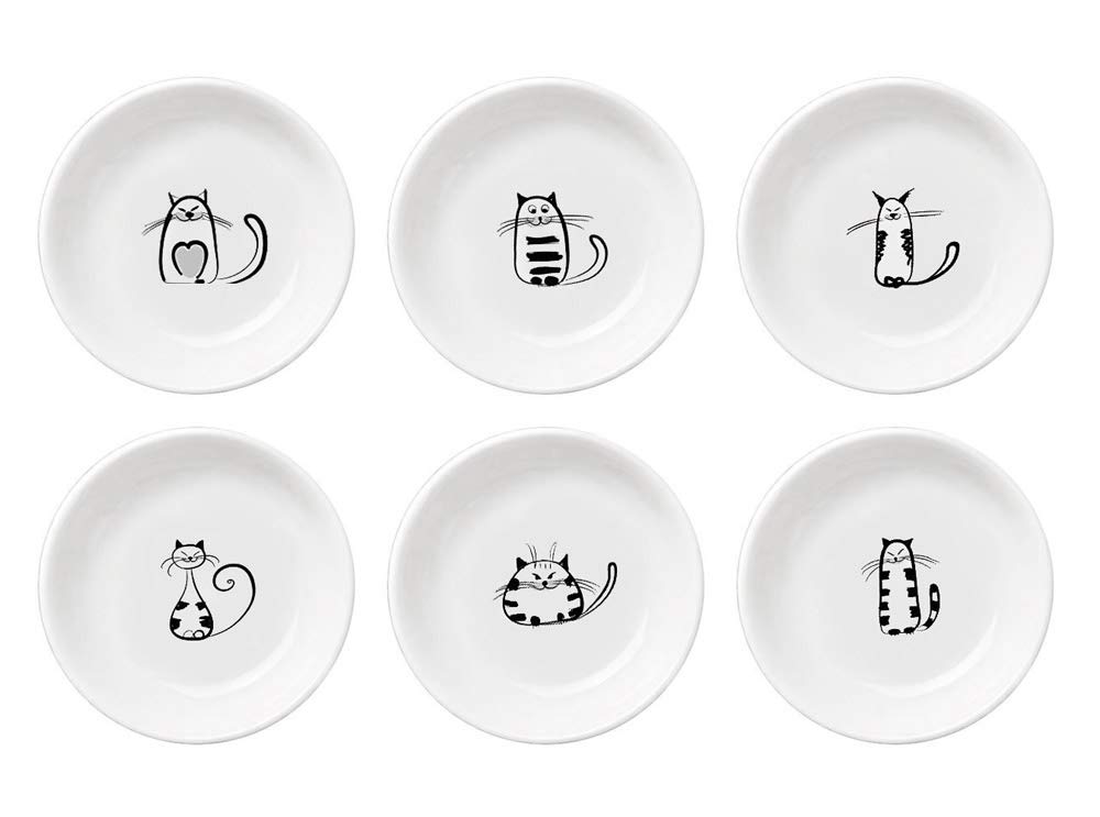 FUYU plato salsa gato ceramico, ideal para servir salsas y presentaciones elegantes.