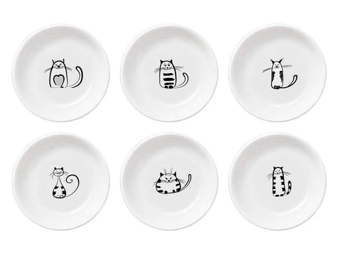 FUYU plato salsa gato ceramico, ideal para servir salsas y presentaciones elegantes.