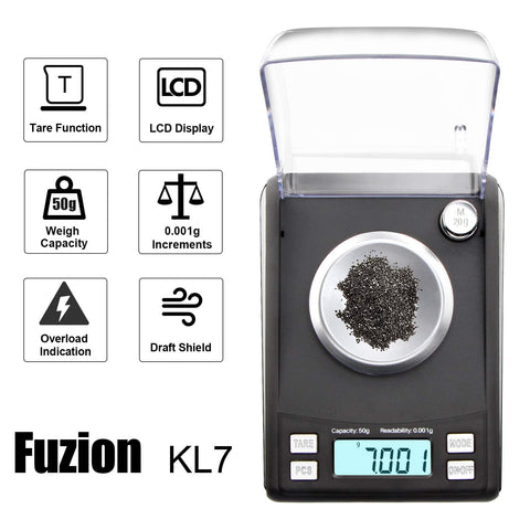 Balanza Fuzion mg 20 g con peso de calibración incluido.