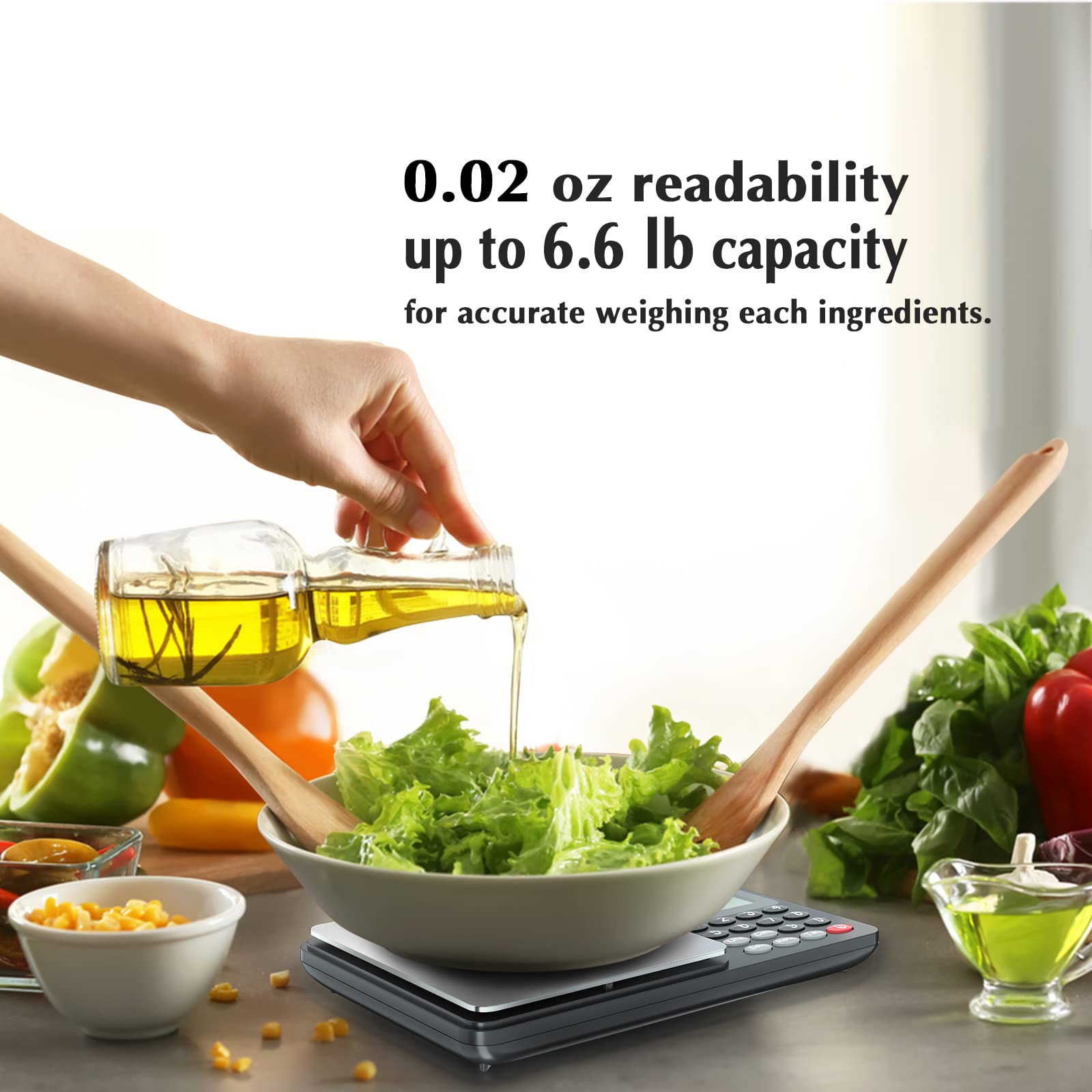 Escala de nutrición Fuzion, medidas múltiples para recetas y líquidos.