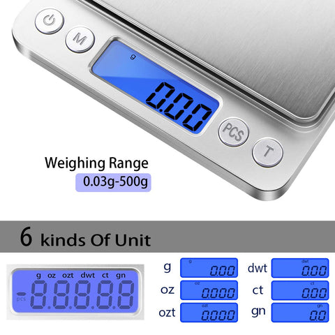 Base de ABS duradera y platina de acero para uso diario en joyería y cocina.