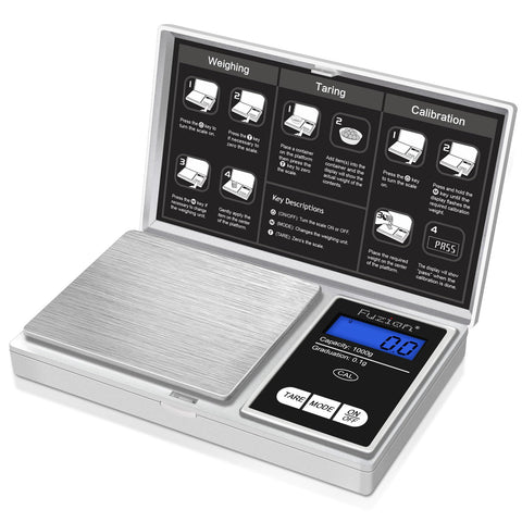 Fuzion Pocket Gram Scale, diseño compacto para llevar en viajes y bolsillos.