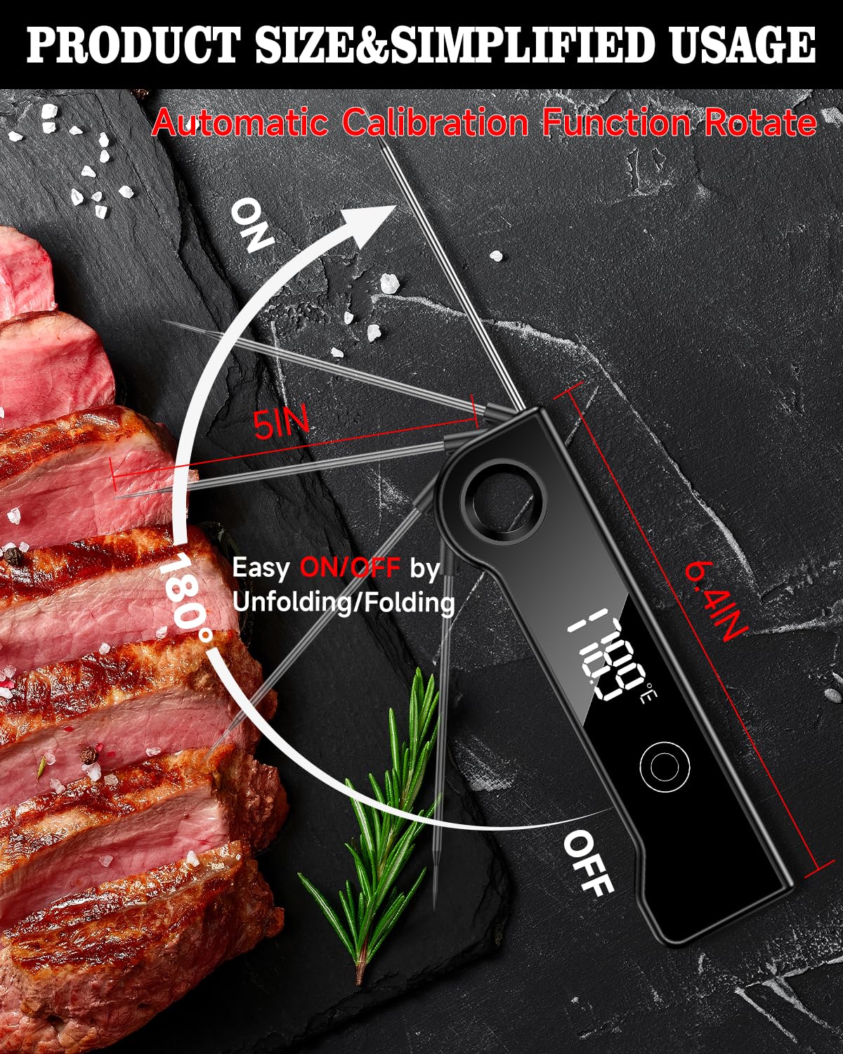 FVFV termómetro con apagado automático para ahorrar batería durante la cocina
