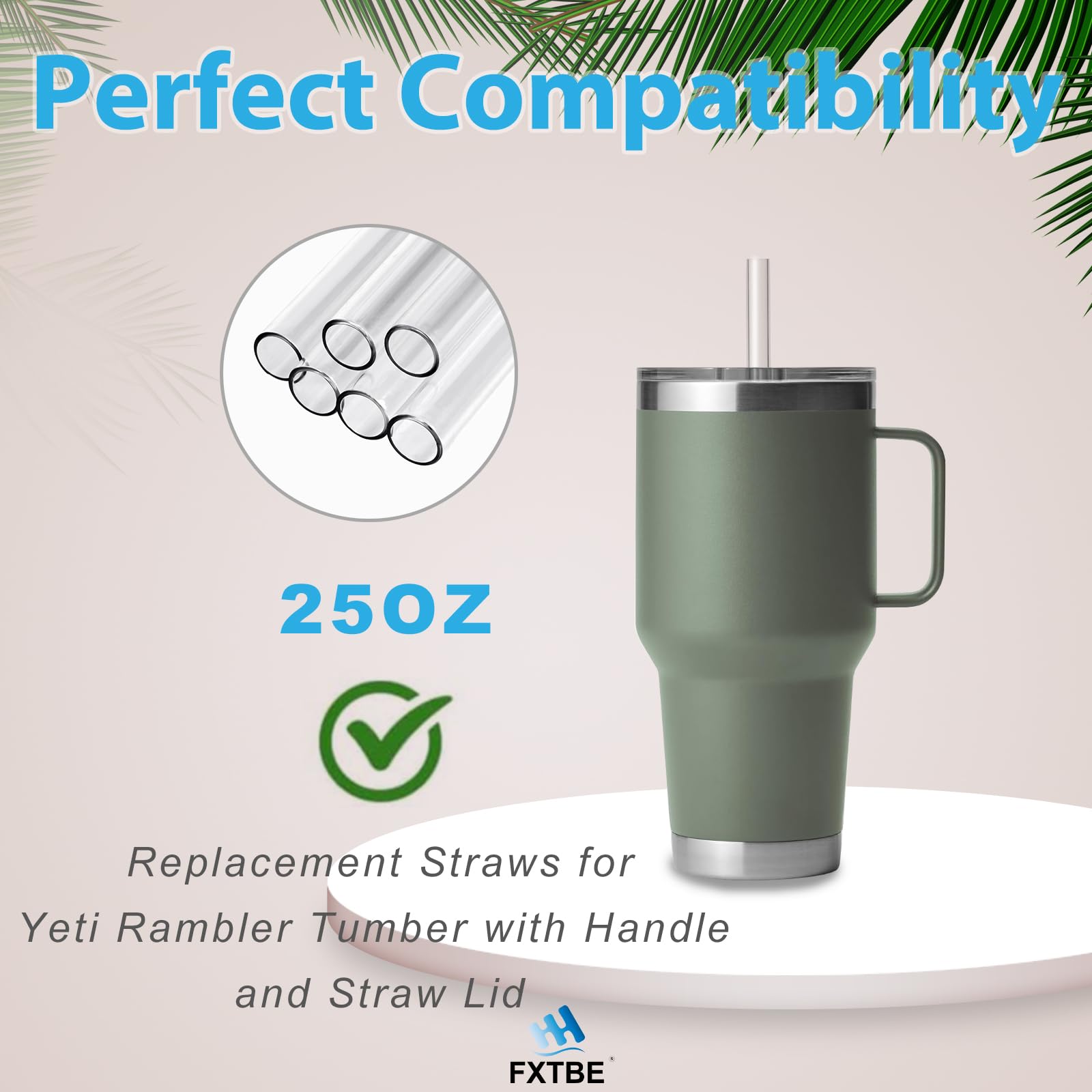 FXTBE pajillas compatibles con Yeti Rambler 26oz, fáciles de usar.
