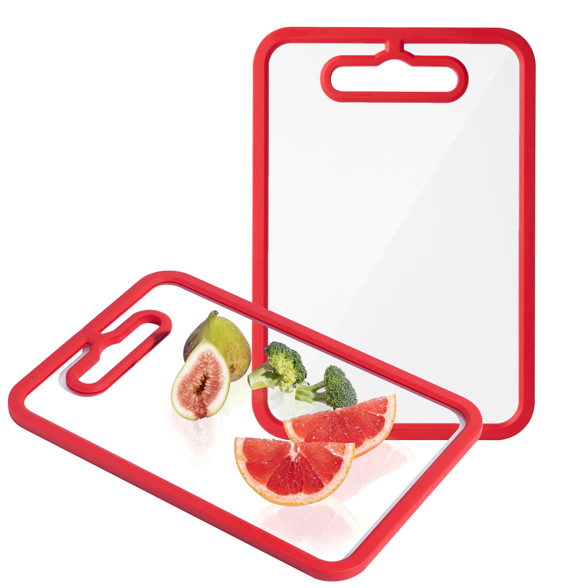 Fyctio tabla de vidrio rojo frente estable para cortes seguros en la cocina