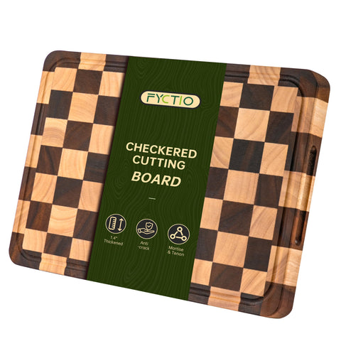 Fyctio tabla de corte acacia grande, superficie dura para cortar con confianza.