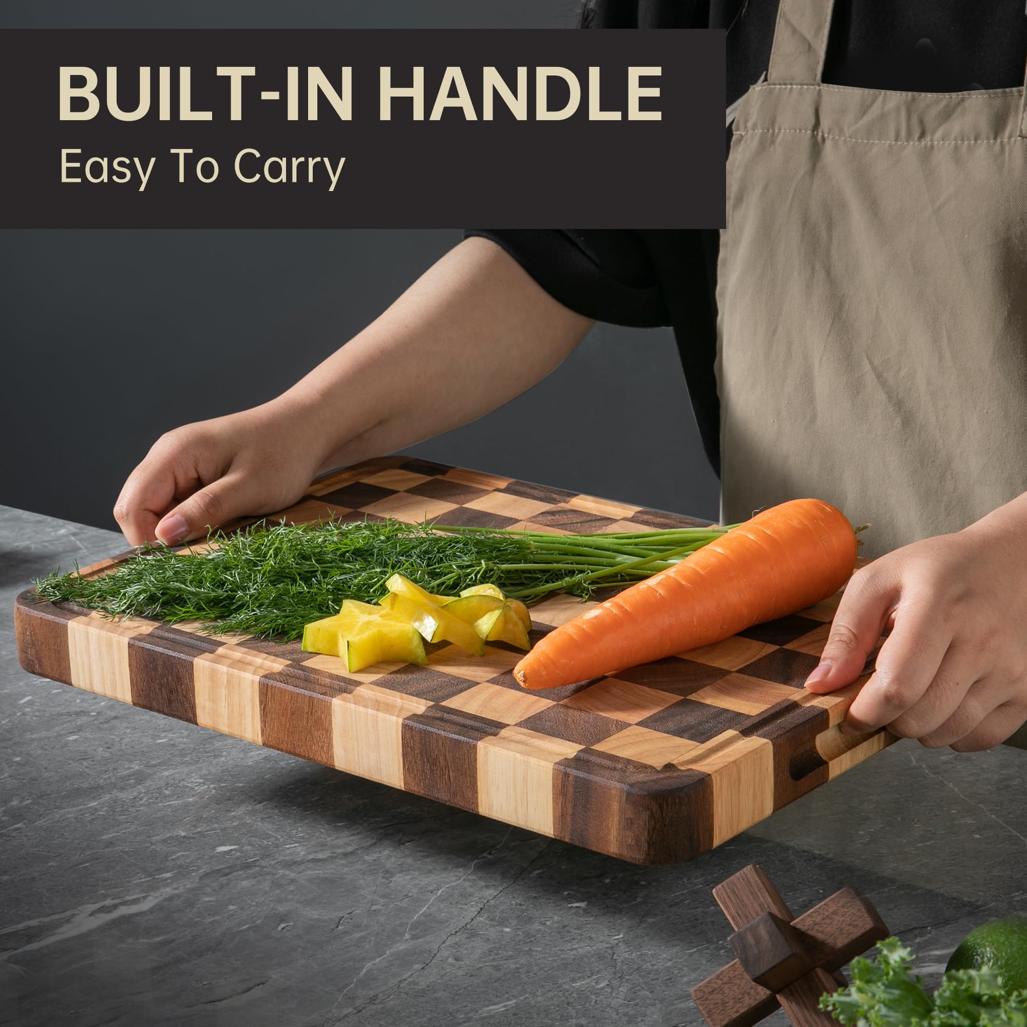 Fyctio tabla de corte cuadros 16x11, estilo elegante y práctico para la cocina.