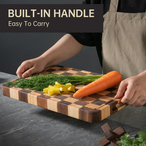 Fyctio tabla de corte cuadros 16x11, estilo elegante y práctico para la cocina.