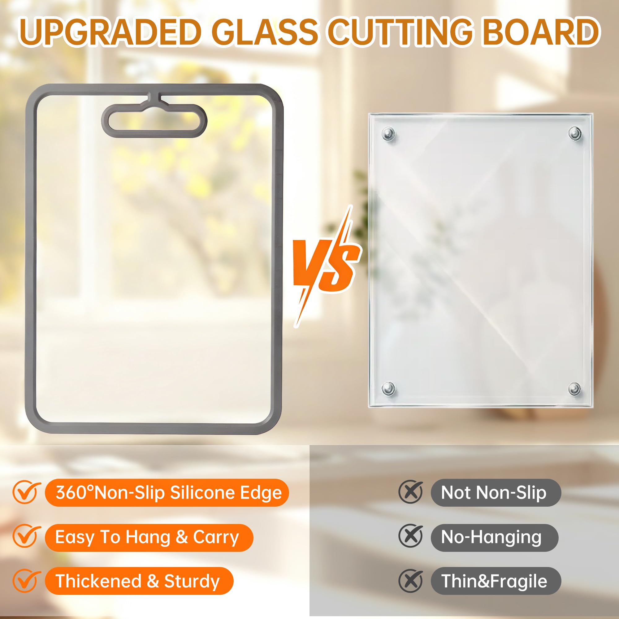 Fyctio tablas vidrio 2 piezas almacenamiento apilable para orden.