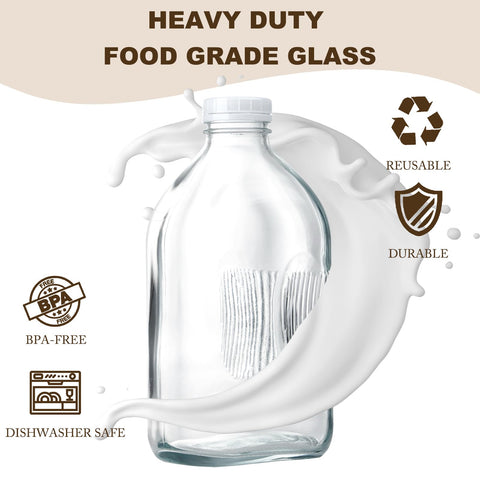 FyndraX jarra de leche de vidrio, manija ergonómica para verter con facilidad.