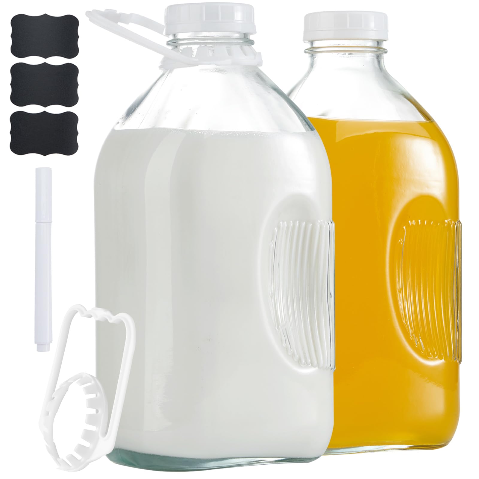 Jarra de vidrio Fyndrax con tapa hermética para conservar leche fresca sin olores