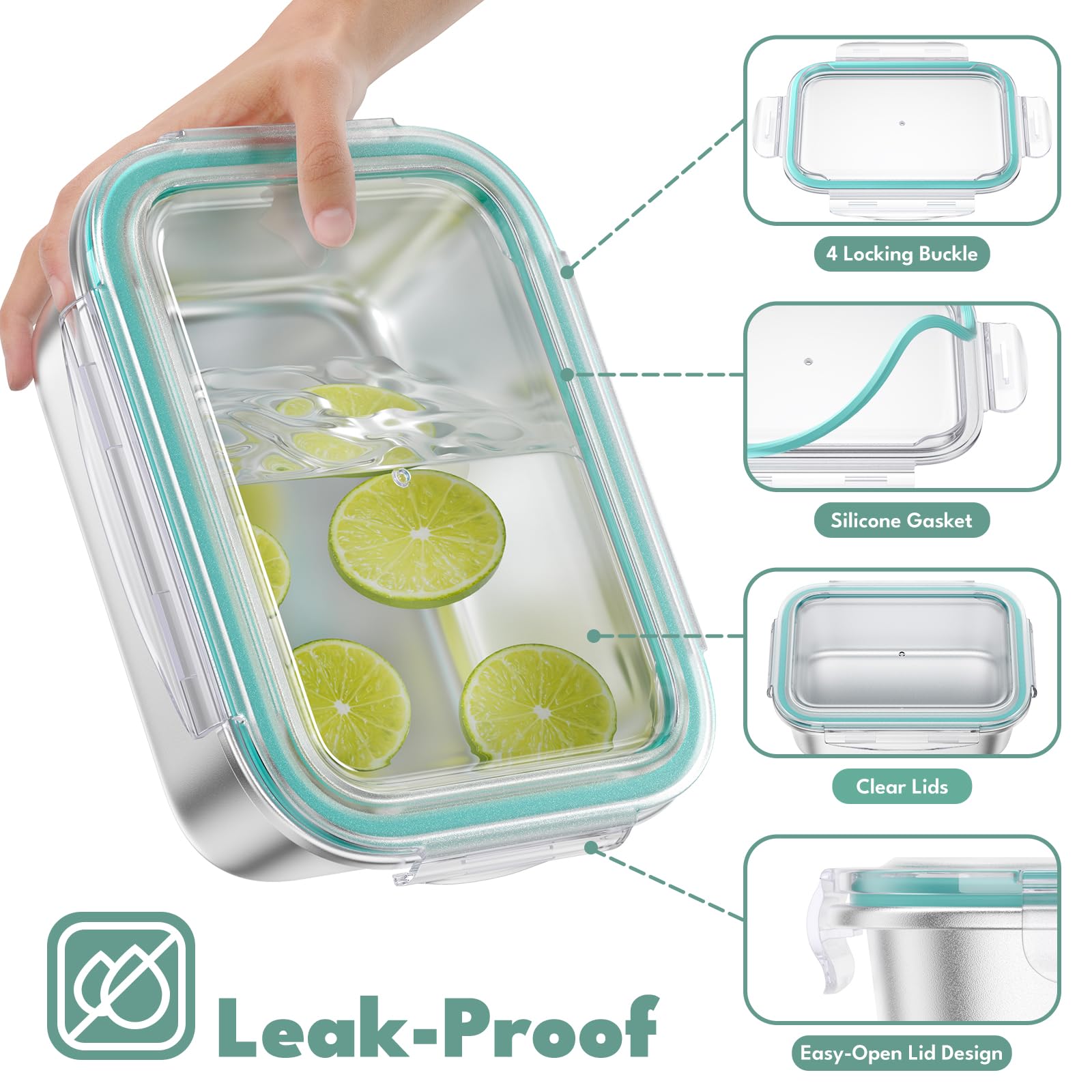 Fyrnova contenedor 24oz con tapa hermética para transportar comidas