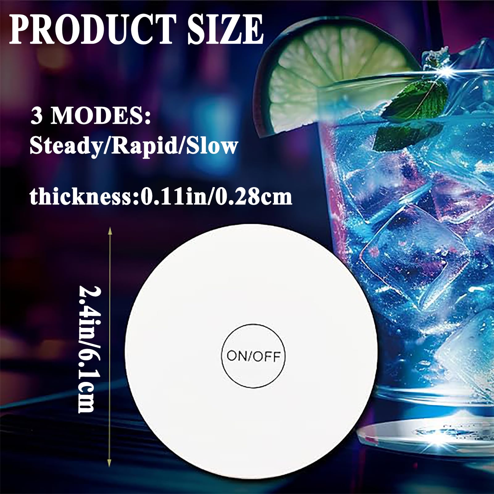 FYSHINE posavasos LED para bebidas con batería de larga duración para fiestas.