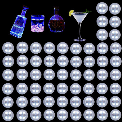 FYSHINE posavasos LED para bebidas iluminando una botella, ideal para identificar tu copa.