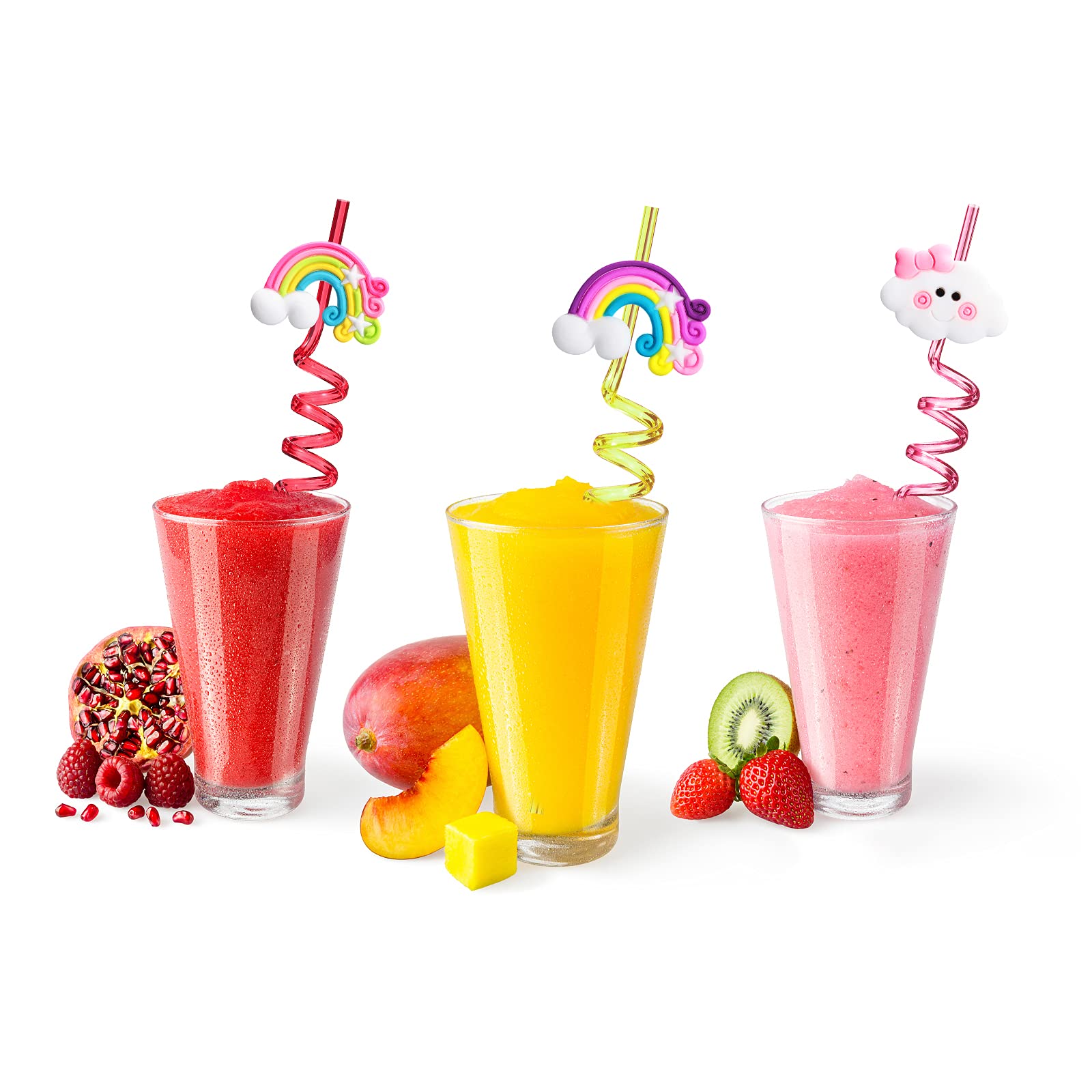 Pajitas arcoiris multicolor para bebidas festivas, de FZR Legend.