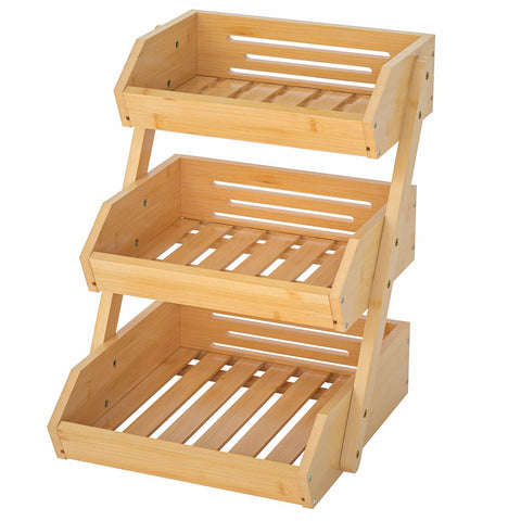 Cesta de frutas G.a HOMEFAVOR con tres niveles para organizar frutas y verduras.