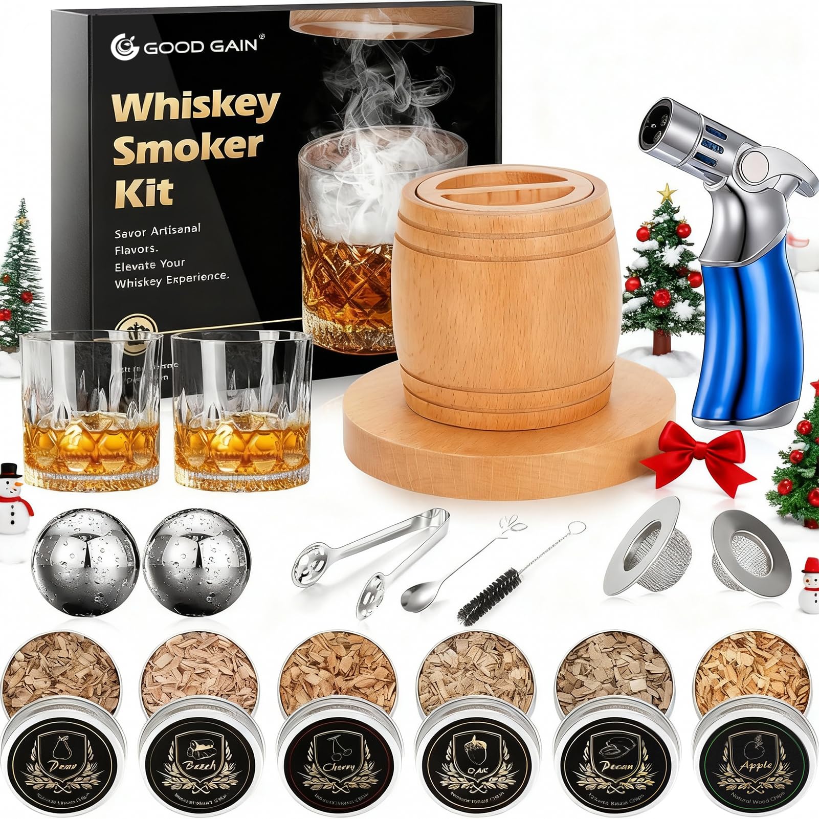 G GOOD GAIN kit de ahumado para whisky con soplete, listo para usar.