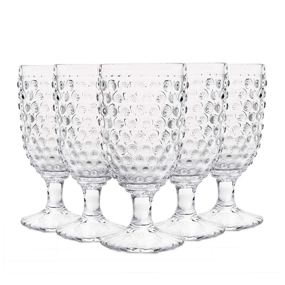 Vasos Hobnail de G, conjunto de 6, para agua, ideal en cenas y reuniones.
