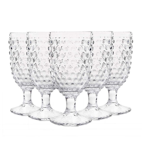 Vasos Hobnail de G, conjunto de 6, para agua, ideal en cenas y reuniones.
