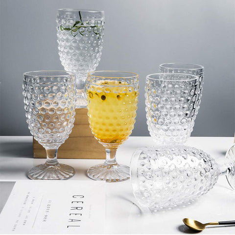 Vaso para té helado Hobnail de G, bebida refrescante.