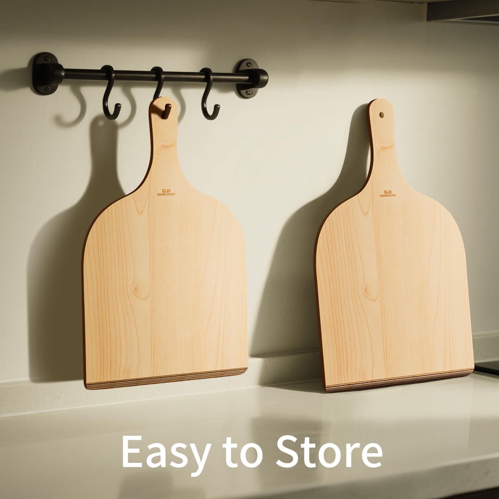 Pala para pizza de madera para horneado rápido.