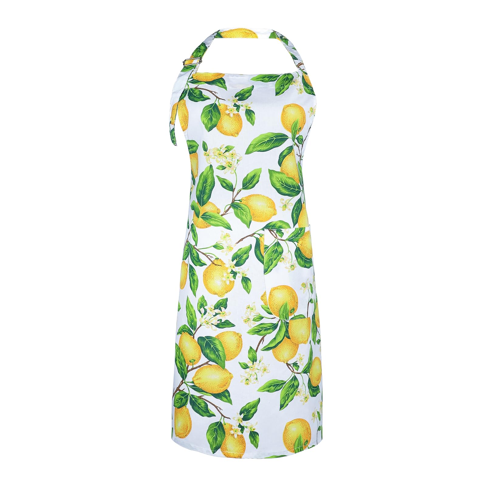 Delantal G2PLUS de cocina con limón protege la ropa durante la preparación.