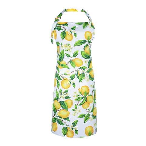 Delantal G2PLUS de cocina con limón protege la ropa durante la preparación.