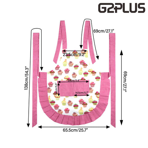 Delantal G2PLUS con lazos largos para cuello y cintura, ajuste cómodo