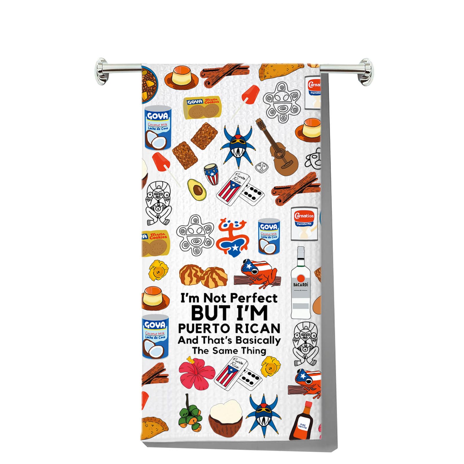 G2TUP toallas de cocina puertorriqueñas con diseño llamativo para decorar y secar manos.