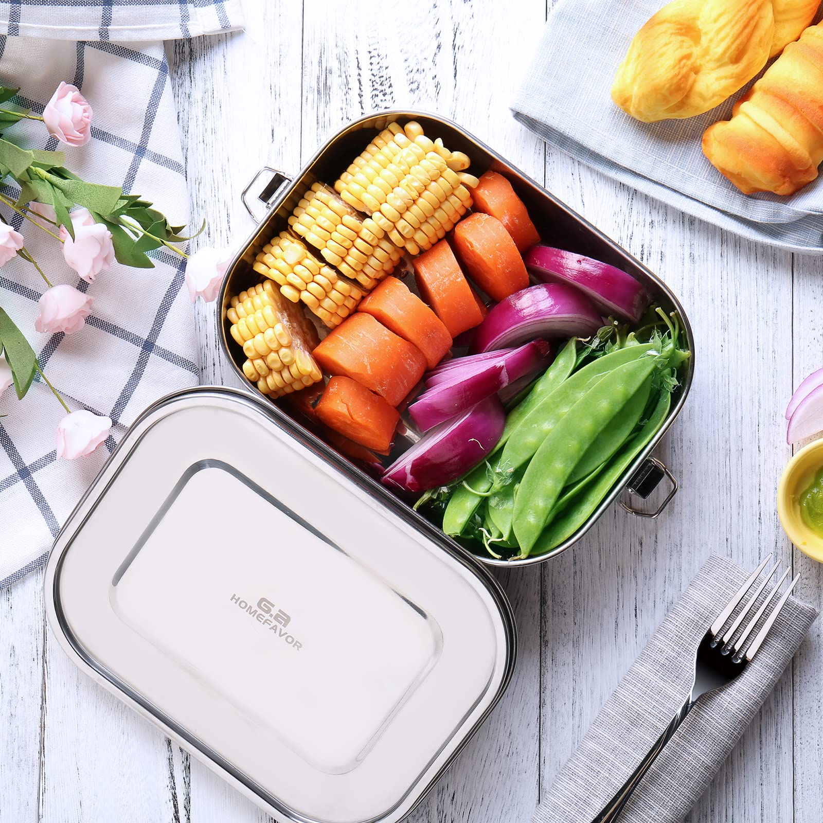 G.a HOMEFAVOR Bento capacidad 1400 ml, ideal para comidas completas.