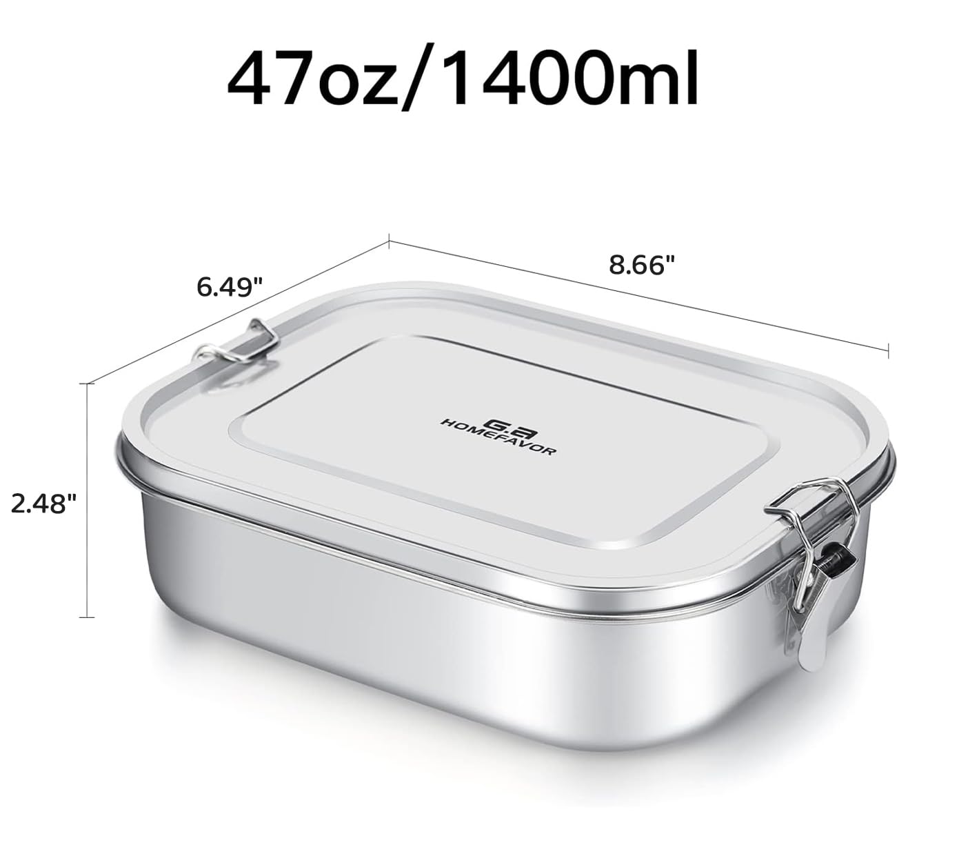 G.a HOMEFAVOR Bento con clips de cierre y junta de silicona para mantener la comida fresca.